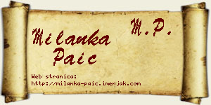 Milanka Paić vizit kartica